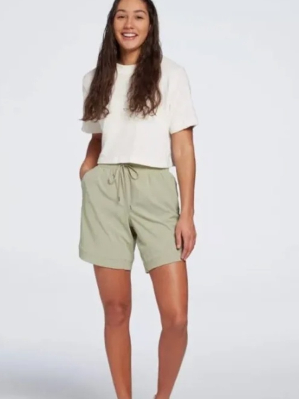 Calia Journey Collection Mid Rise 8 Inch Inseam Relaxed Shorts Sage NWT 2X
